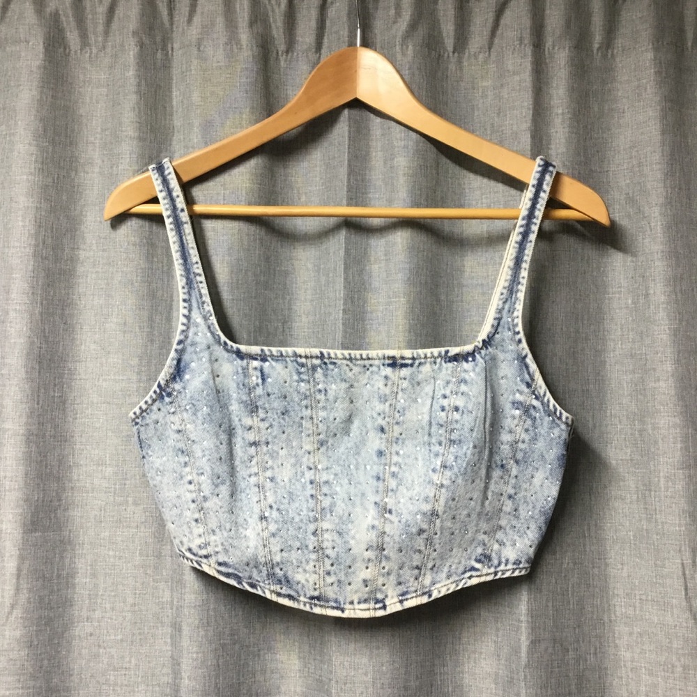 Amazing Lace Bedazzled Denim Corset Vest